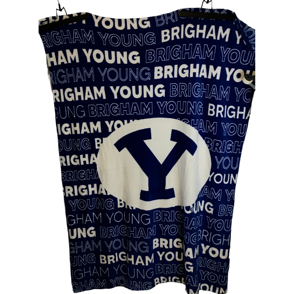 Logo Brands Brigham Young University‎ BYU Cougars Polyester Blue Throw Blanket
